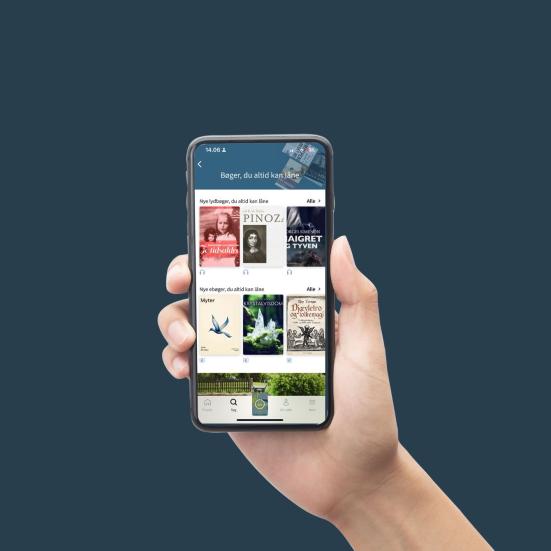 Billede af telefon med inspiration til bøger, du altid kan låne
