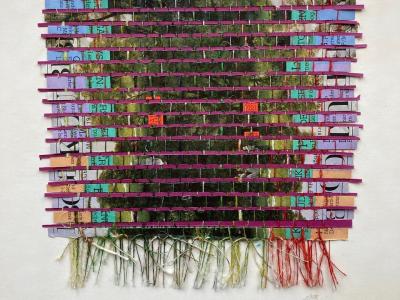 Udstilling af væver og billedkunstner Lene Abildgaard Knudsen, Lemvig på Skjern Bibliotek