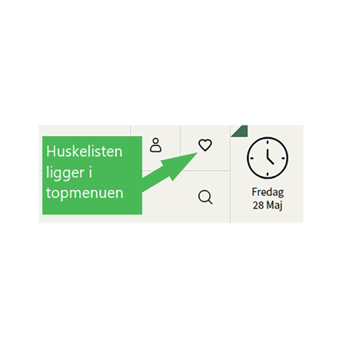 Huskeliste og hjerteikonet