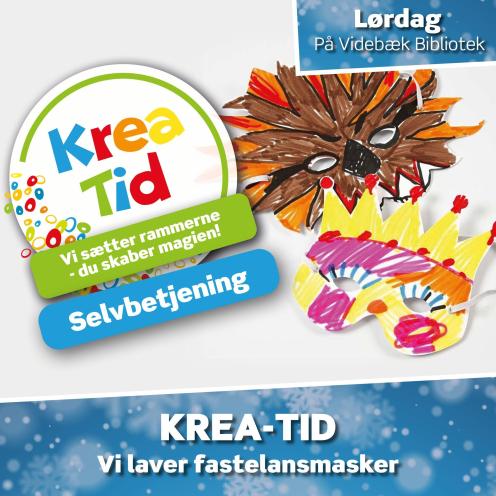 KREA-TID - Fastelavnsmasker på Videbæk Bibliotek lørdag den 14. februar kl. 10.00-12.00