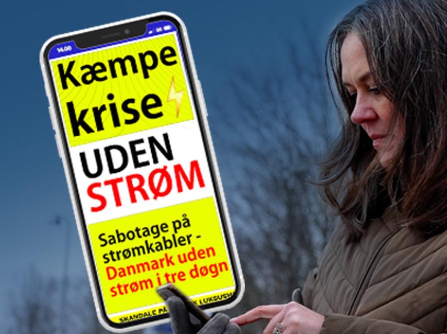 Foto af dame med mobiltelefon fra Beredskabsforbundet